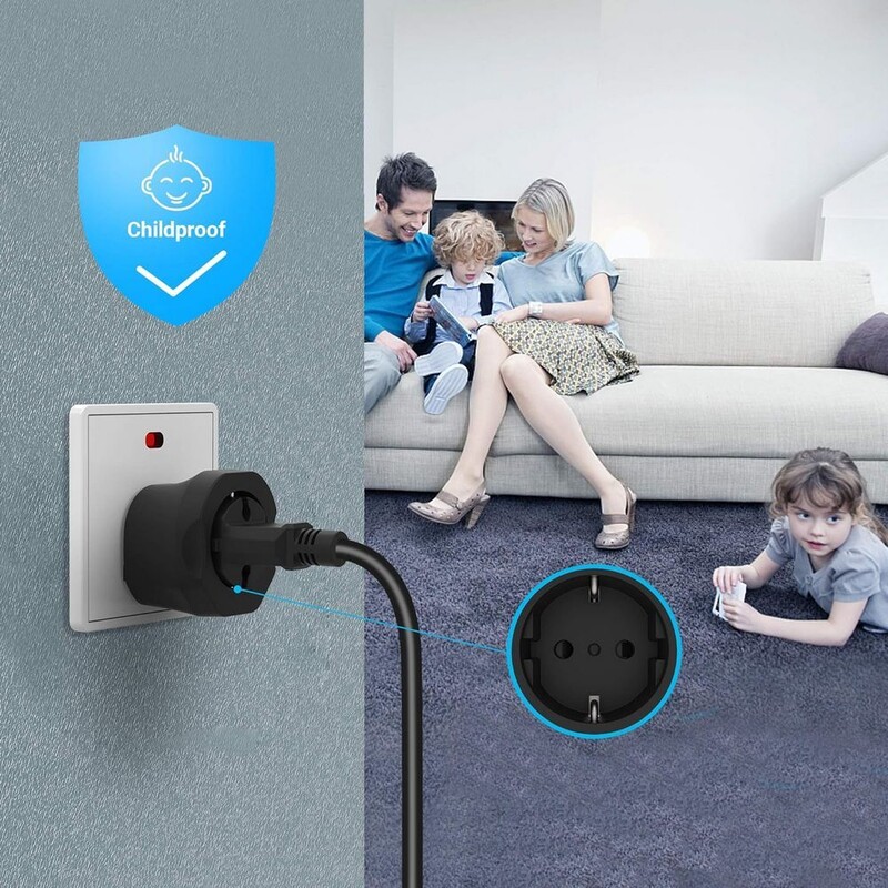 Адаптер Essager EU - UK (F/M) Black (ECTZH-YCC01-Z)