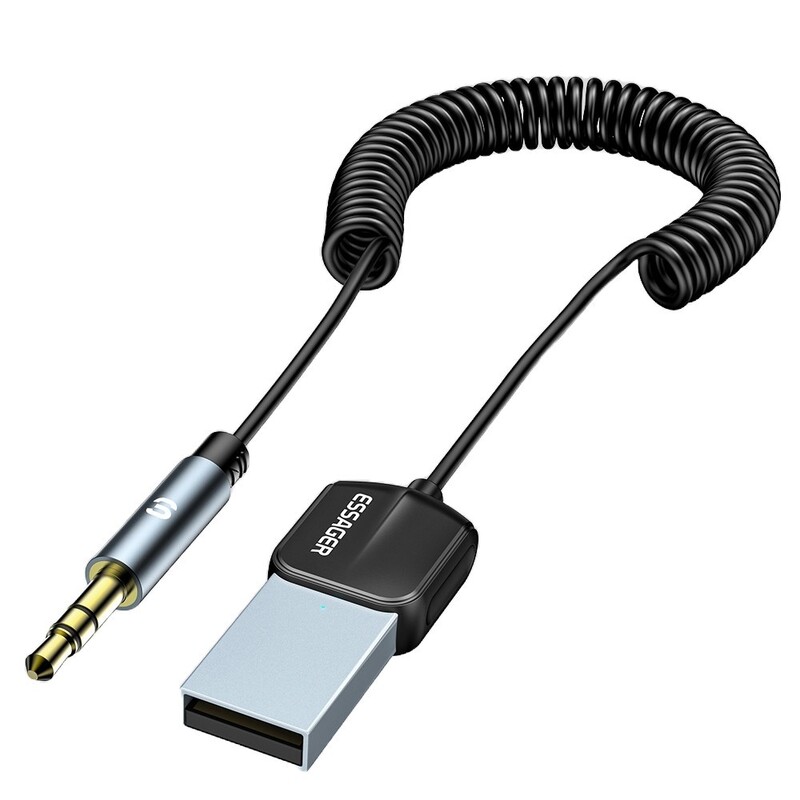 Bluetooth-трансмітер Essager Lingfeng USB to 3.5mm Bluetooth 5.0 Grey (EBT-LF01-P)