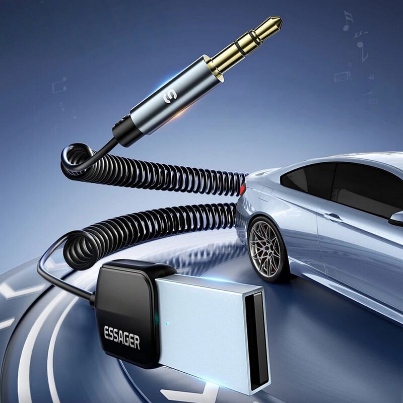 Bluetooth-трансмітер Essager Lingfeng USB to 3.5mm Bluetooth 5.0 Grey (EBT-LF01-P)