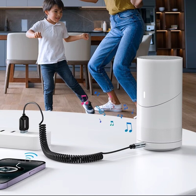 Bluetooth-трансмітер Essager Lingfeng USB to 3.5mm Bluetooth 5.0 Grey (EBT-LF01-P)
