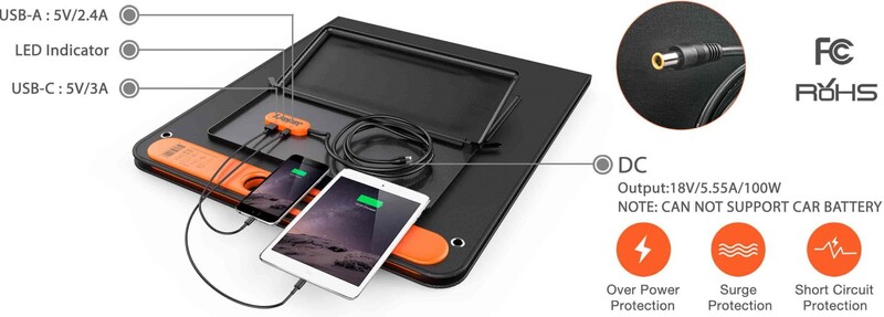 Портативна сонячна панель Jackery SolarSaga 100W (21-0002-000059)
