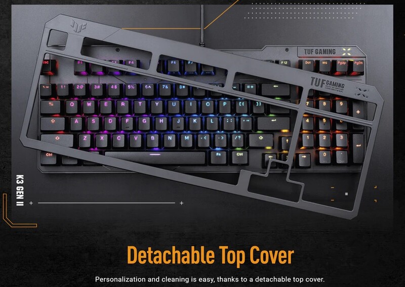 Клавиатура Asus TUF Gaming K3 Gen II Opti-Mech RGB 97key Switches ABS Black (90MP0390-BKMA00)_promo