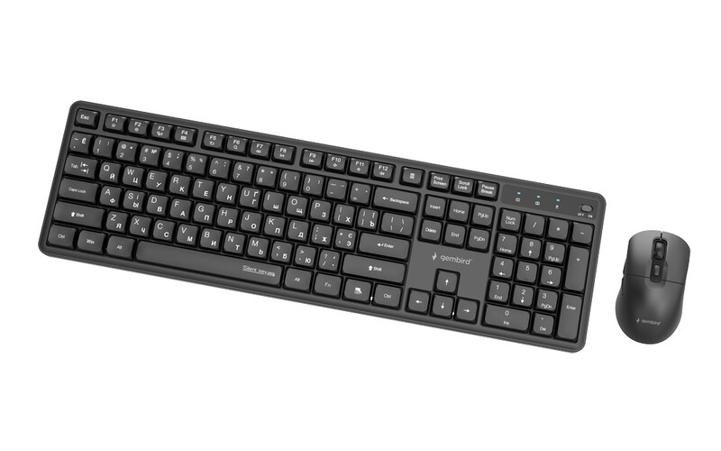 Комплект (клавіатура, миша) бездротовий Gembird KBS-WMS-01-CYRL Black