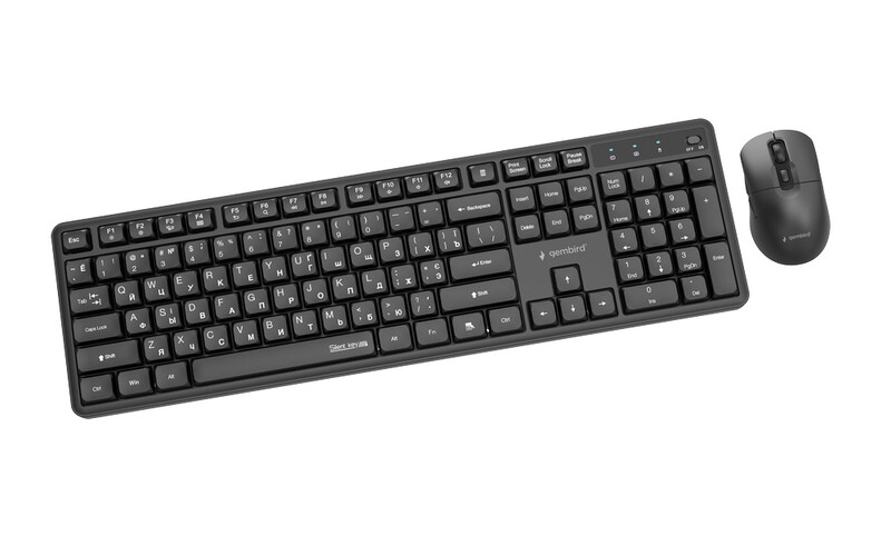 Комплект (клавіатура, миша) бездротовий Gembird KBS-WMS-01-CYRL Black
