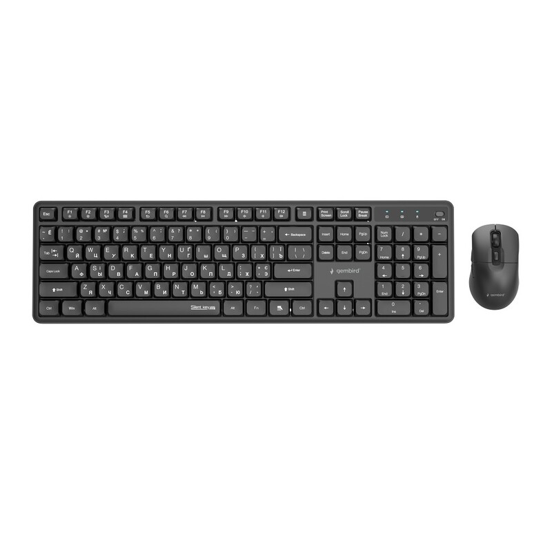 Комплект (клавіатура, миша) бездротовий Gembird KBS-WMS-01-CYRL Black