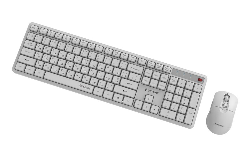 Комплект (клавіатура, миша) бездротовий Gembird KBS-WMS-01-W-CYRL White