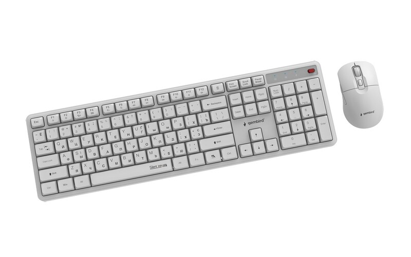 Комплект (клавіатура, миша) бездротовий Gembird KBS-WMS-01-W-CYRL White
