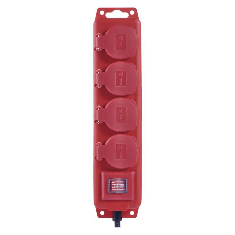 Фільтр живлення Emos (P14201) з вимикачем, 4 розетки, 1.5мм2, 10м, Red