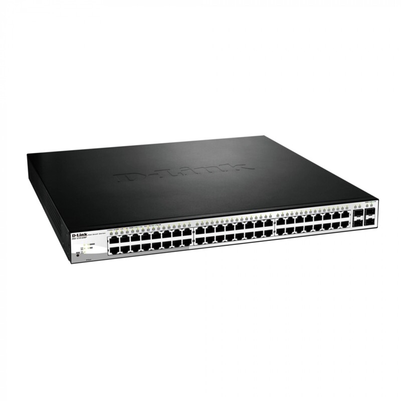 Комутатор D-Link DGS-1210-52MP (48x1GE PoE, 4xSFP Smart)