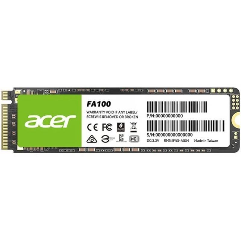 Накопичувач SSD 256Gb Acer FA100 M.2 2280 NVMe 1.4 PCIe Gen3.0 x4 3D NAND TLC (BBL.9BWWA.118)