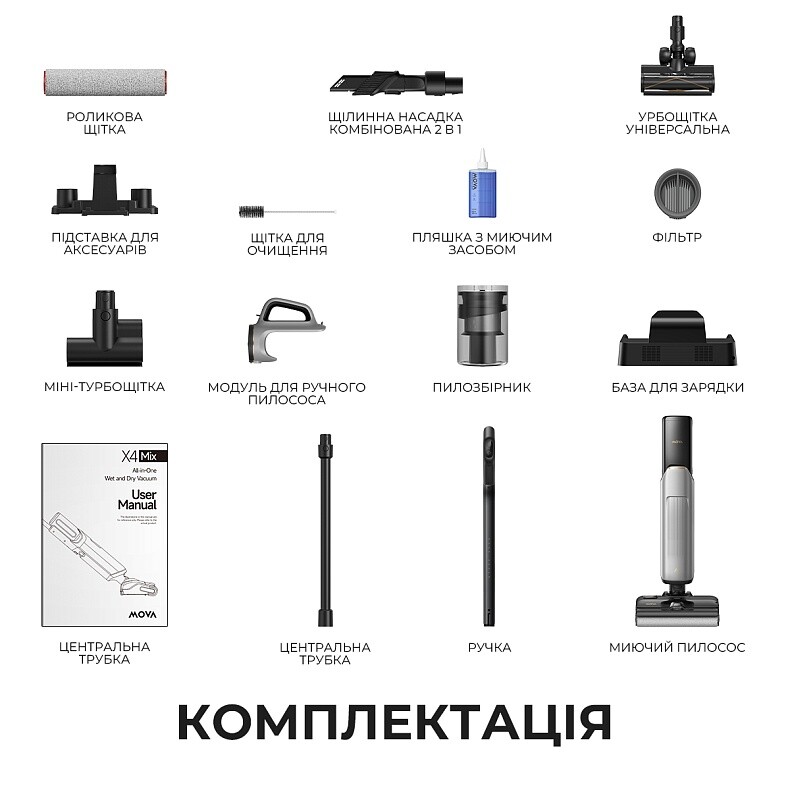 Аккумуляторный моющий пылесос Mova X4 Mix (HMV17A)