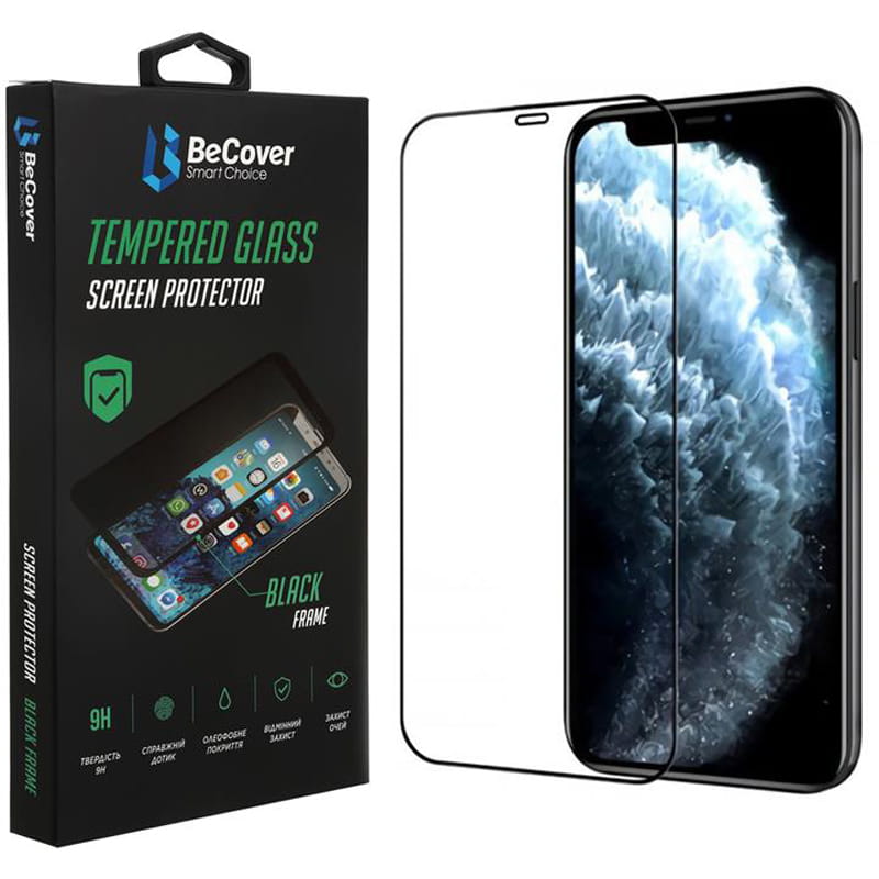 Захисне скло BeCover для Apple iPhone 13/13 Pro Black (706663)