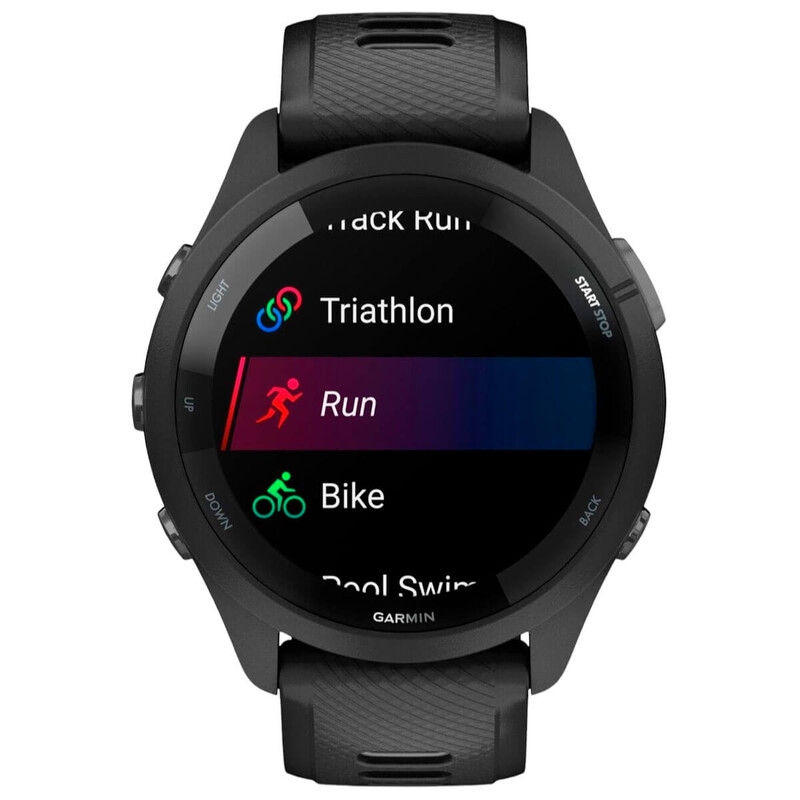 Смарт-часы Garmin Forerunner 265 Black Bezel and Case with Black/Powder Gray Silicone Band (010-02810-10)