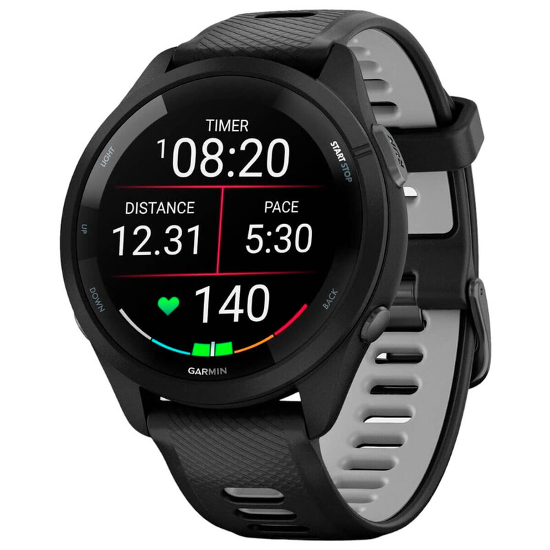 Смарт-часы Garmin Forerunner 265 Black Bezel and Case with Black/Powder Gray Silicone Band (010-02810-10)