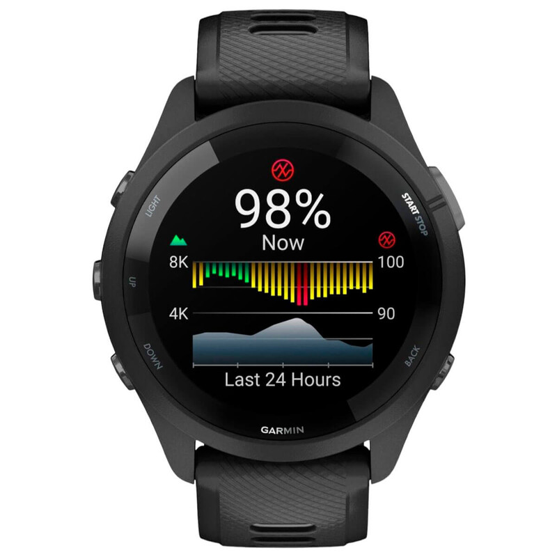 Смарт-часы Garmin Forerunner 265 Black Bezel and Case with Black/Powder Gray Silicone Band (010-02810-10)