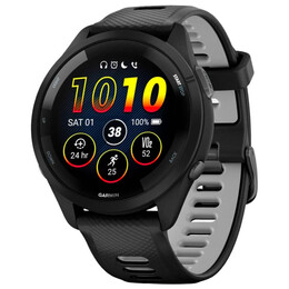 Смарт-годинник Garmin Forerunner 265 Black Bezel and Case with Black/Powder Gray Silicone Band (010-02810-10)