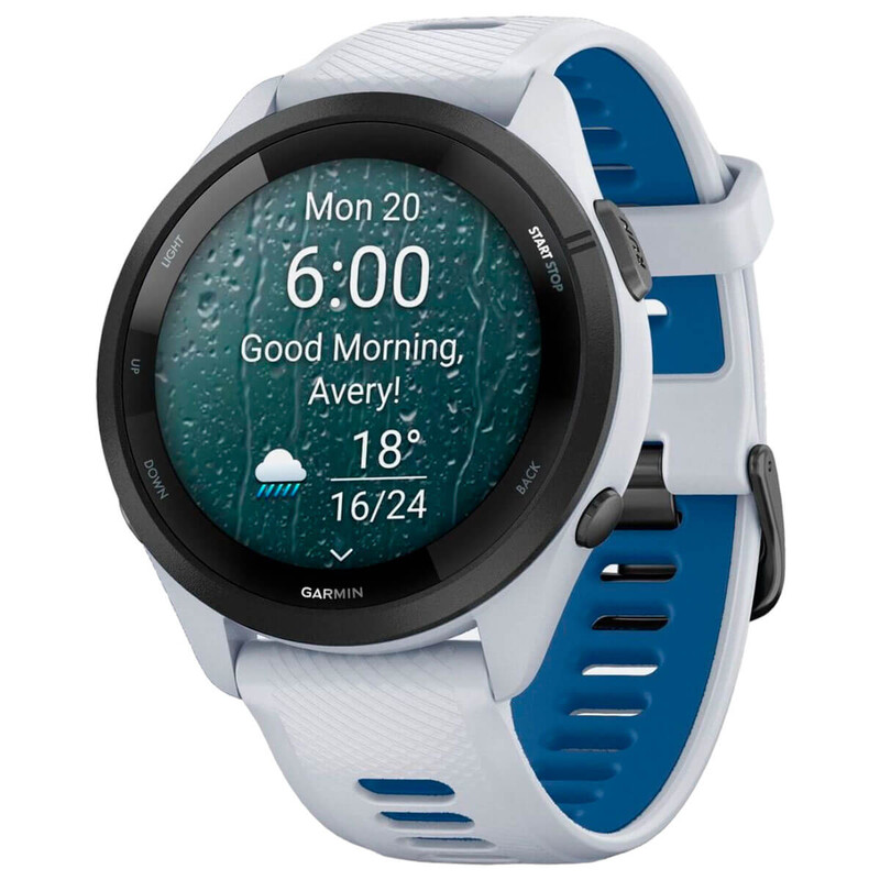 Смарт-часы Garmin Forerunner 265 Black Bezel with Whitestone Case and Whitestone/Tidal Blue Silicone Band (010-02810-11)