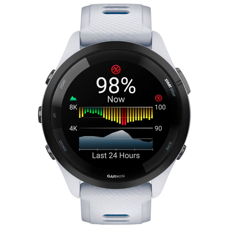 Смарт-часы Garmin Forerunner 265 Black Bezel with Whitestone Case and Whitestone/Tidal Blue Silicone Band (010-02810-11)