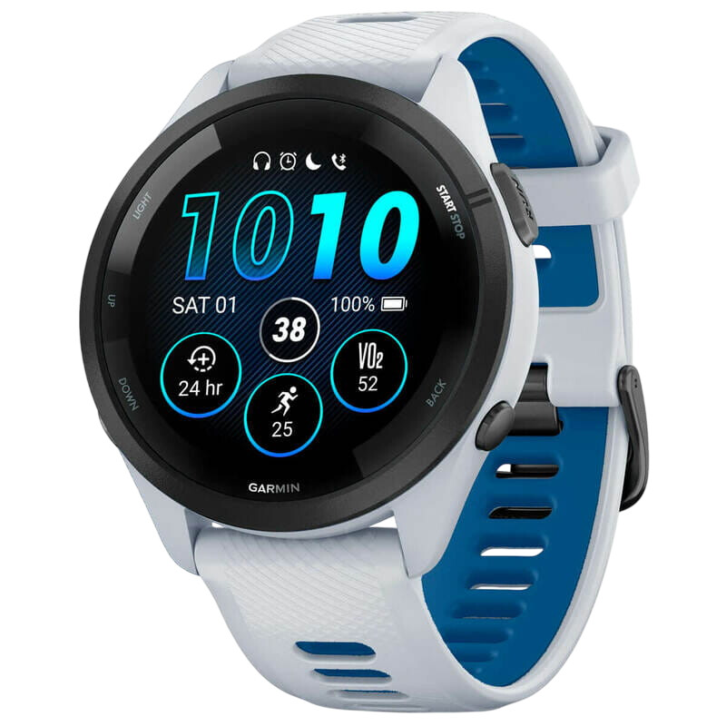 Смарт-часы Garmin Forerunner 265 Black Bezel with Whitestone Case and Whitestone/Tidal Blue Silicone Band (010-02810-11)