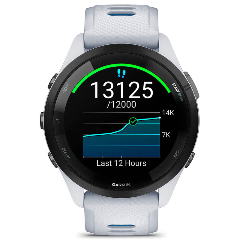 Смарт-часы Garmin Forerunner 265 Black Bezel with Whitestone Case and Whitestone/Tidal Blue Silicone Band (010-02810-11)