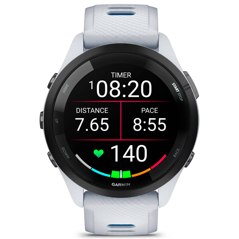 Смарт-часы Garmin Forerunner 265 Black Bezel with Whitestone Case and Whitestone/Tidal Blue Silicone Band (010-02810-11)