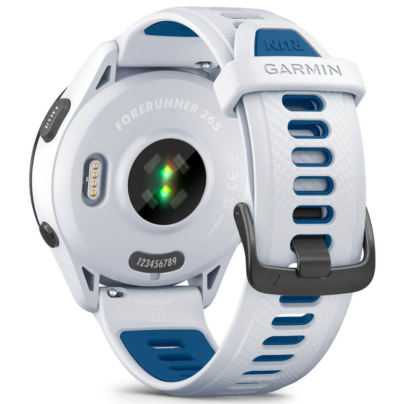Смарт-часы Garmin Forerunner 265 Black Bezel with Whitestone Case and Whitestone/Tidal Blue Silicone Band (010-02810-11)