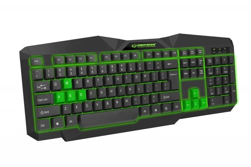 Клавиатура Esperanza EGK201 Black/Green (EGK201GUA)