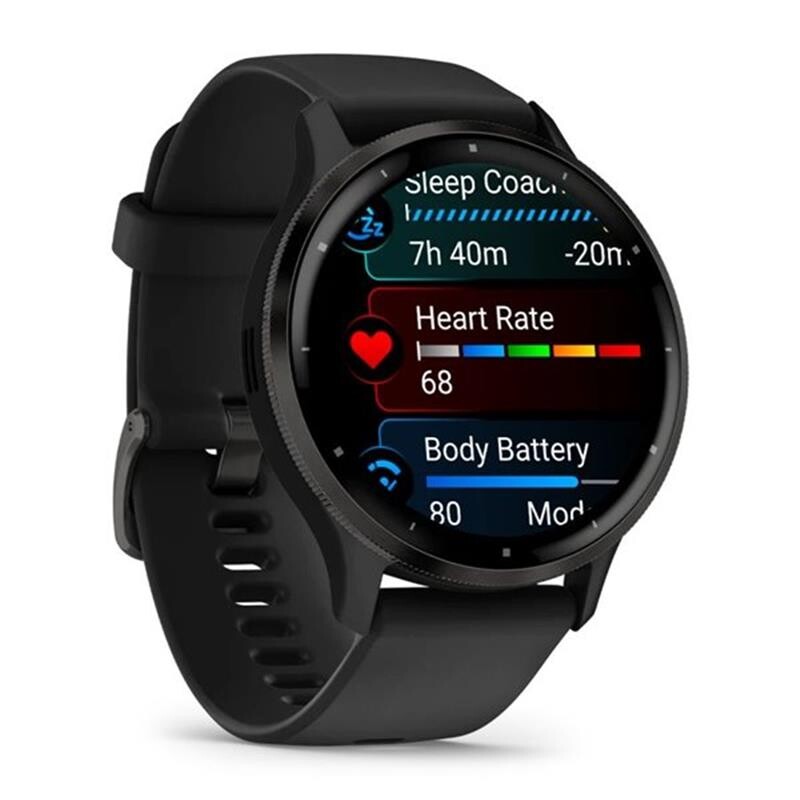 Смарт-часы Garmin Venu 3 Slate Stainless Steel Bezel with Black Case and Silicone Band (010-02784-01)