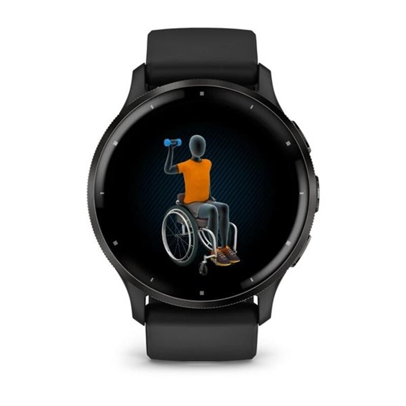 Смарт-часы Garmin Venu 3 Slate Stainless Steel Bezel with Black Case and Silicone Band (010-02784-01)