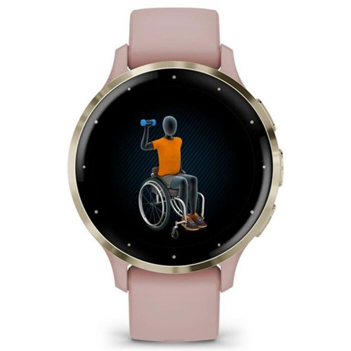 Смарт-годинник Garmin Venu 3s Soft Gold Stainless Steel Bezel with Dust Rose Case and Silicone Band (010-02785-03)
