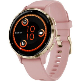 Смарт-годинник Garmin Venu 3s Soft Gold Stainless Steel Bezel with Dust Rose Case and Silicone Band (010-02785-03)