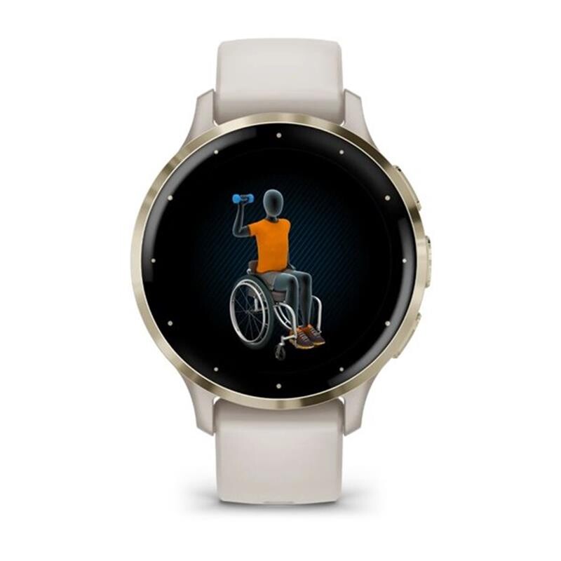 Смарт-годинник Garmin Venu 3s Soft Gold Stainless Steel Bezel with Ivory Case and Silicone Band (010-02785-04)