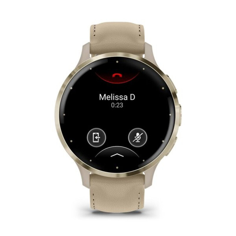 Смарт-годинник Garmin Venu 3S Soft Gold Stainless Steel Bezel with French Gray Case and Leather Band (010-02785-55)