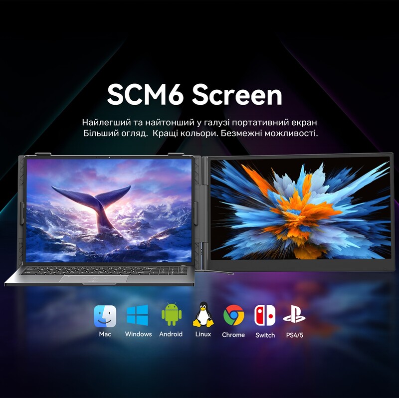 Монітор портативний Blackview 14" SCM6 Single Screen (BVSCM6) IPS Grey