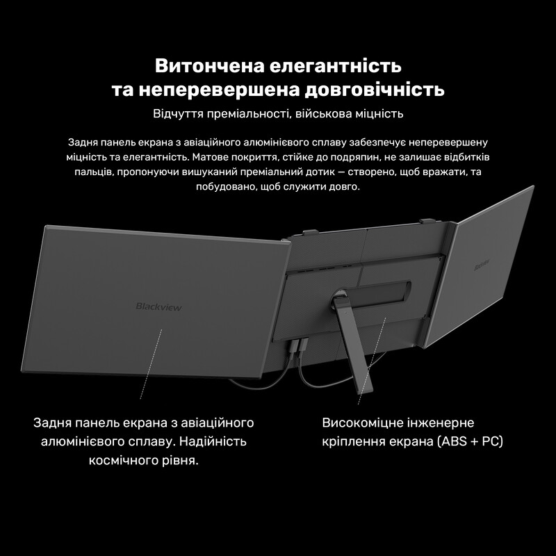 Монитор портативный Blackview 14" DCM6 Dual Screen (BVDCM6) IPS Grey