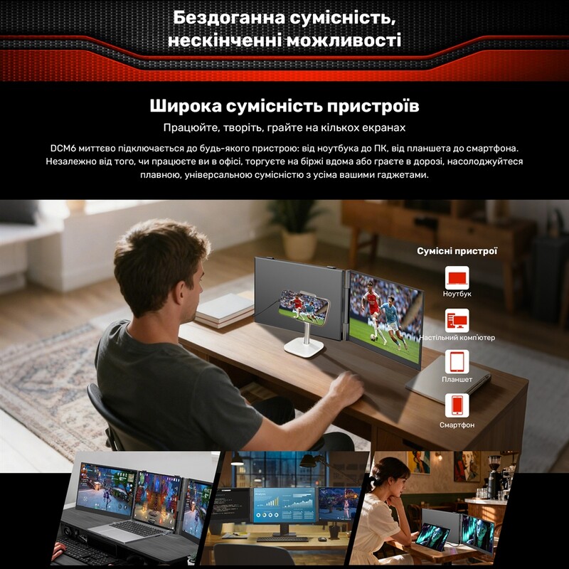 Монитор портативный Blackview 14" DCM6 Dual Screen (BVDCM6) IPS Grey