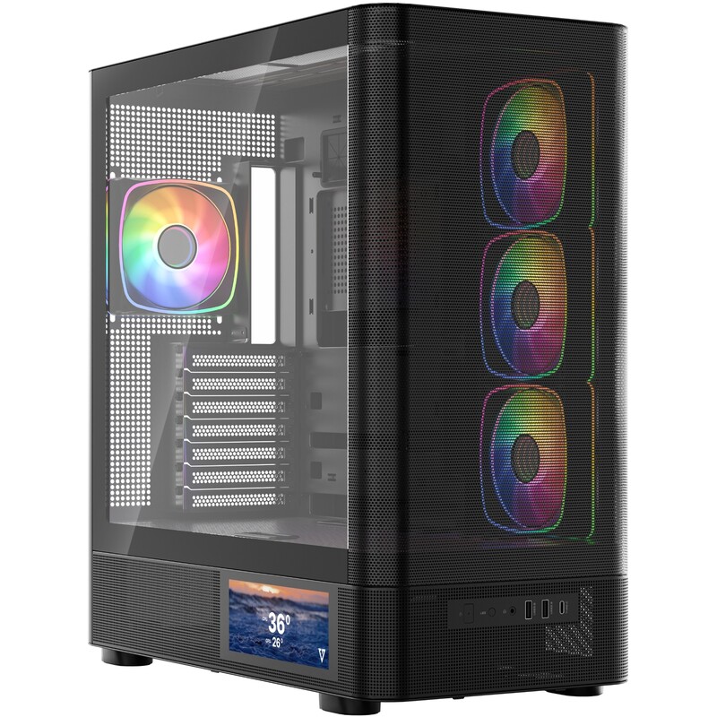 Корпус ModeCom Volcano AQ400 ARGB Black (MC-A-AQ400-4FA-B)