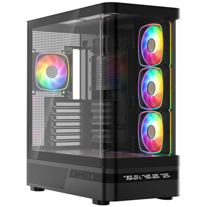 Корпус ModeCom Volcano AQ200 ARGB Black (MC-A-AQ200-4FA-B)