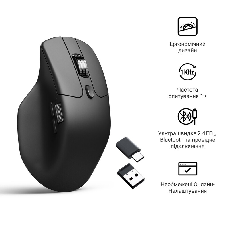Миша бездротова Keychron M6S WL Black (M6S-A72)