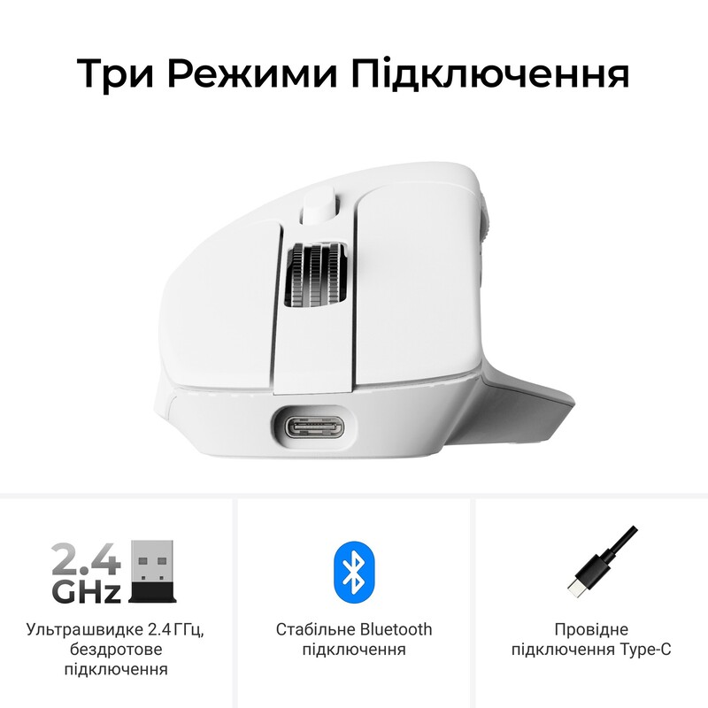 Миша бездротова Keychron M6S WL White (M6S-B72)