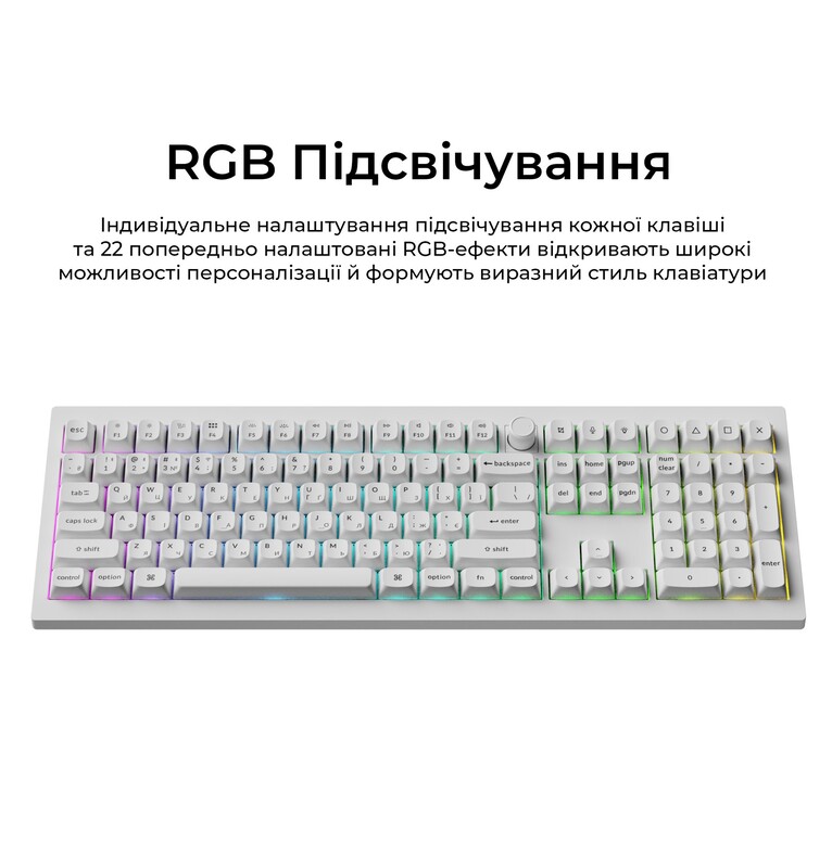 Клавіатура бездротова Keychron V6 Ultra Keychron Red Switch White RGB (V6U-F1-UA)