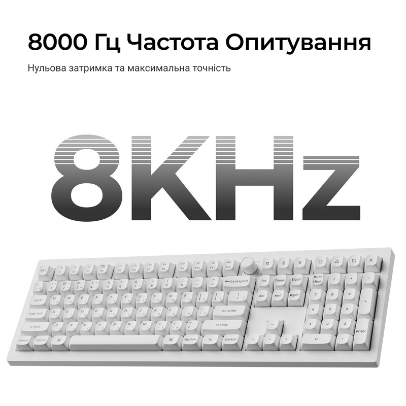 Клавіатура бездротова Keychron V6 Ultra Keychron Red Switch White RGB (V6U-F1-UA)
