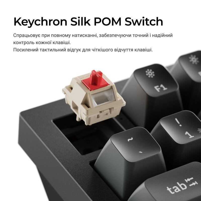 Клавіатура бездротова Keychron Q1 Ultra Keychron Red Switch Black RGB (Q1U-M1-UA)