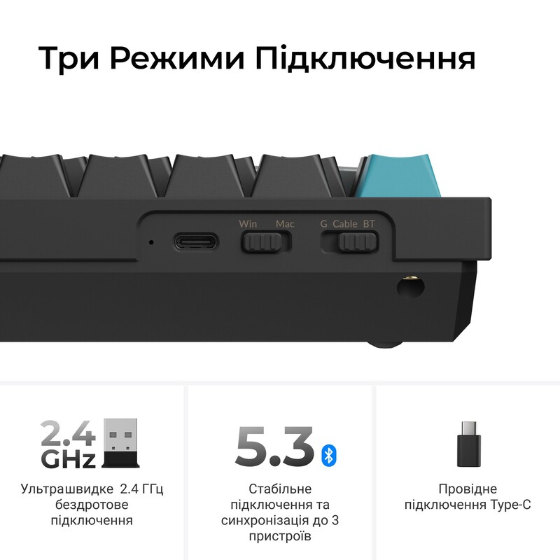Клавиатура беспроводная Keychron Q6 Ultra Keychron Red Switch Black RGB (Q6U-M1-UA)