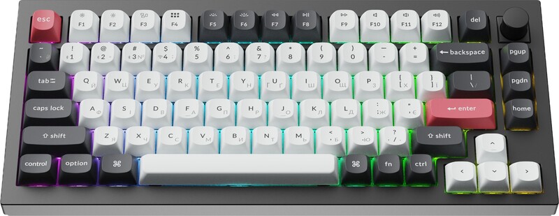 Клавіатура бездротова Keychron Q1 HE Magnetic Switch Black RGB (Q1H-M1-UA)