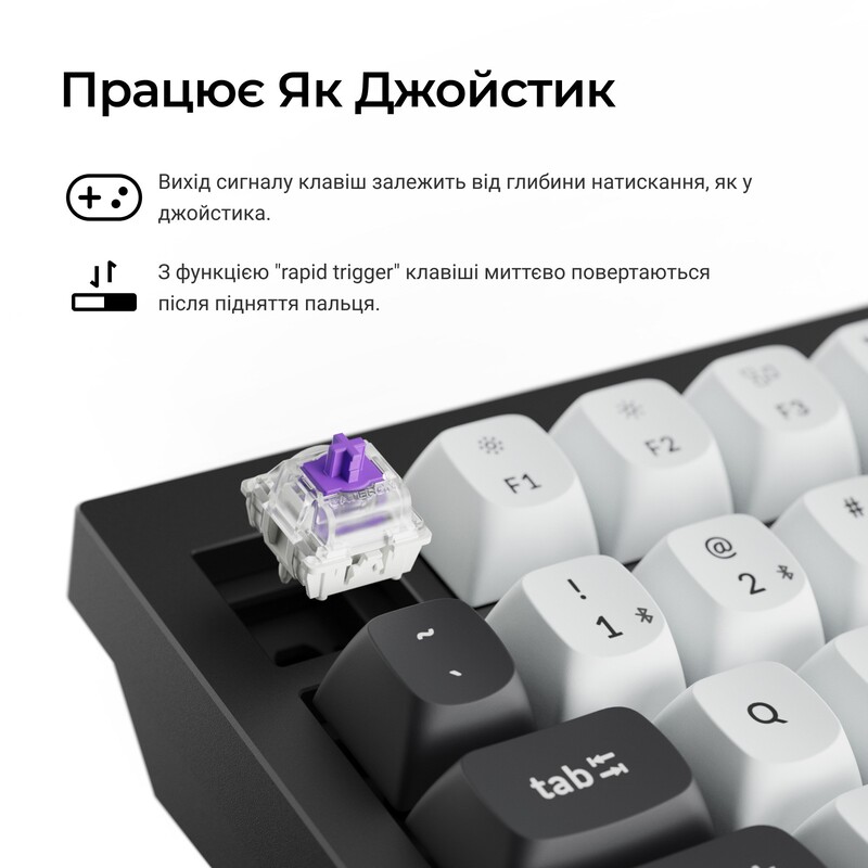Клавіатура бездротова Keychron Q1 HE Magnetic Switch Black RGB (Q1H-M1-UA)