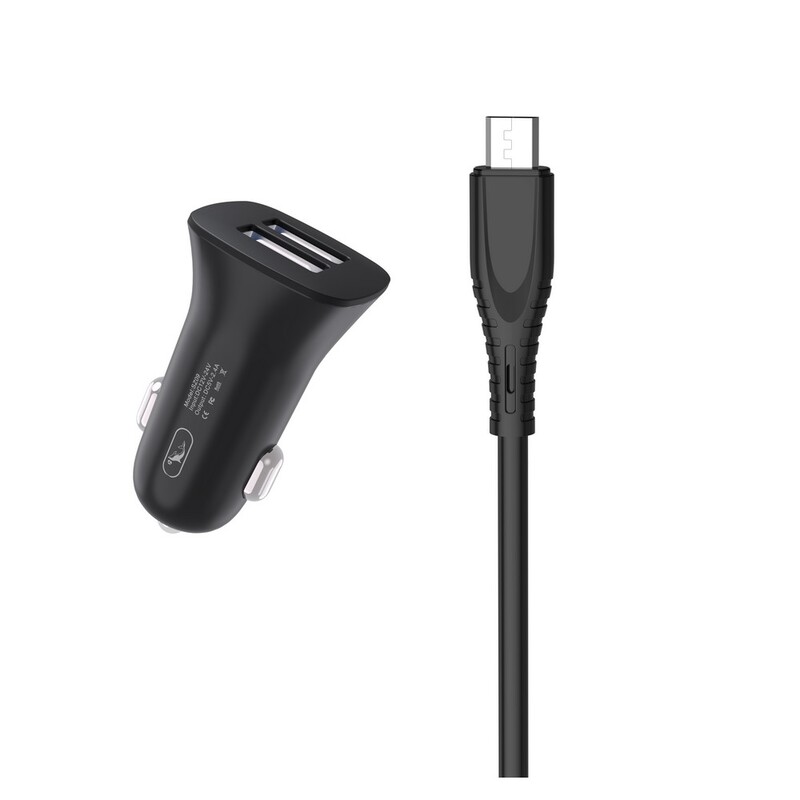 Автомобільний зарядний пристрій SkyDolphin SZ09V (2USB, 3.4A) Black (AZP-000111) + кабель microUSB_бн