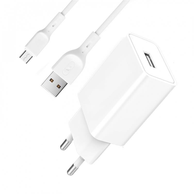 Зарядний пристрій SkyDolphin SC36V (1USB, 2.4A) White (MZP-000118) + кабель microUSB_бн