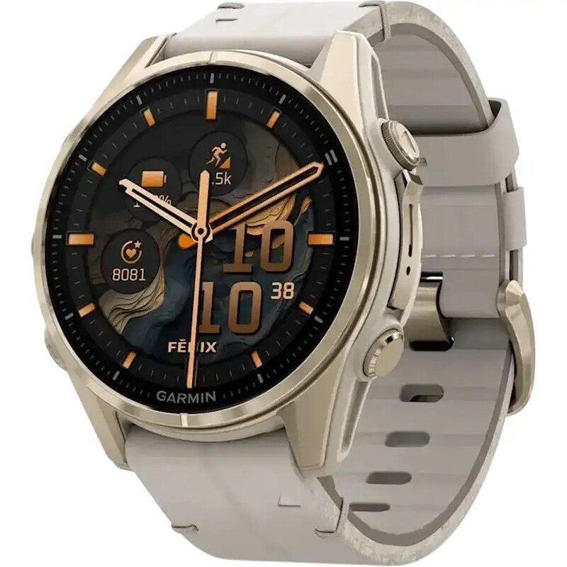 Смарт-часы Garmin Fenix 8 43mm AMOLED Sapphire Soft Gold with Limestone Leather Band (010-02903-40)