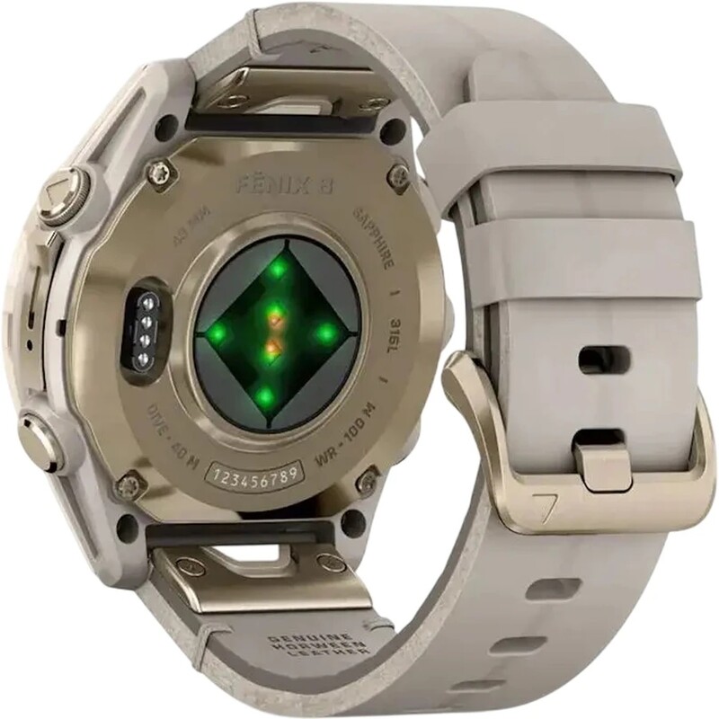 Смарт-часы Garmin Fenix 8 43mm AMOLED Sapphire Soft Gold with Limestone Leather Band (010-02903-40)